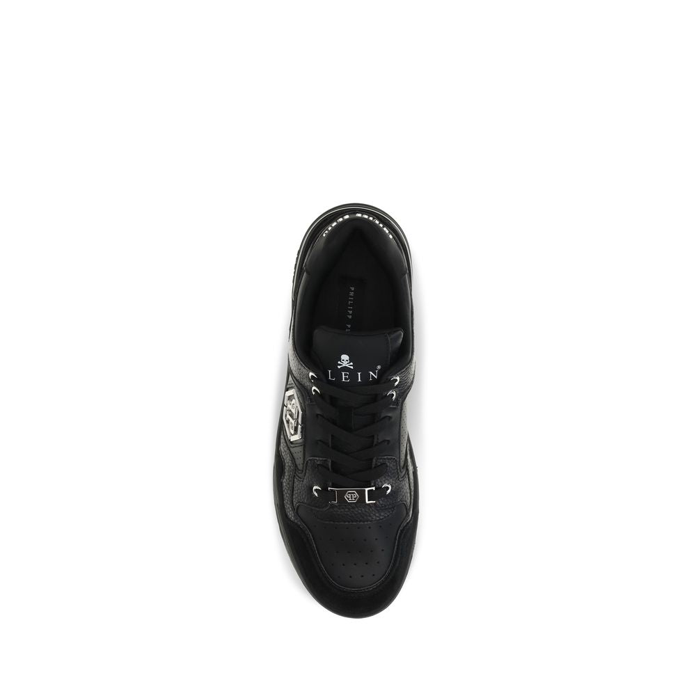 Philipp Plein Schwarze Low-Top-Sneaker aus Polyester