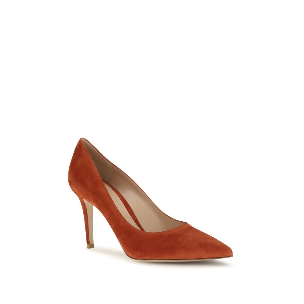 Gianvito Rossi Pumps aus rotem Kalbsleder mit hohem Absatz