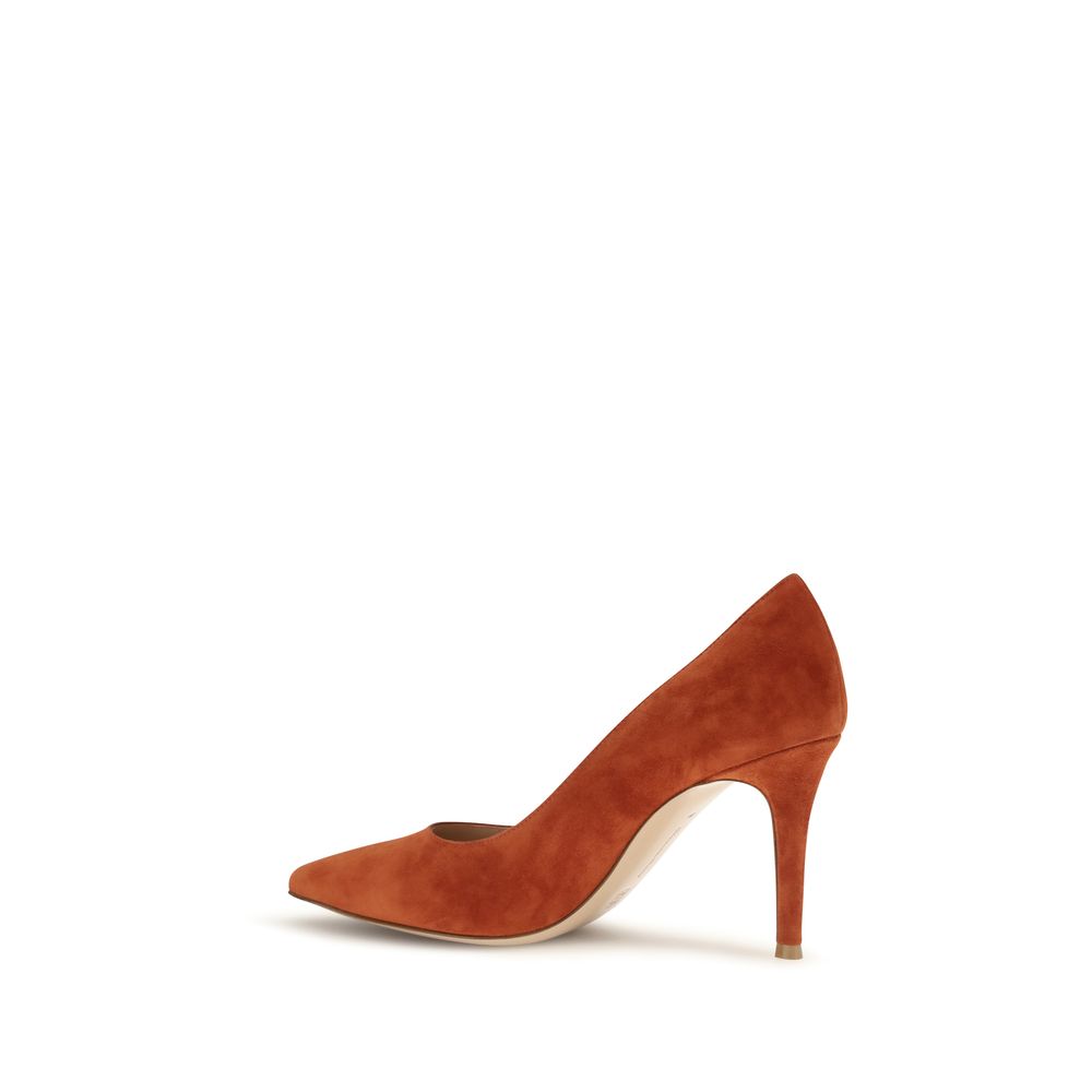 Gianvito Rossi Pumps aus rotem Kalbsleder mit hohem Absatz