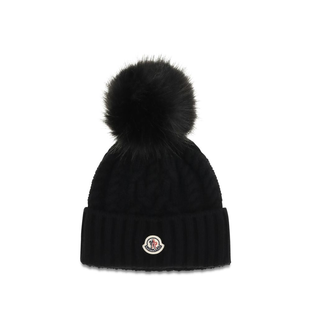 Moncler Mütze Aries aus schwarzer Wolle
