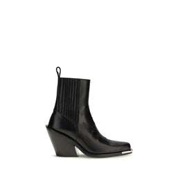 Rabanne Schwarze Ankle Boots aus Kalbsleder Bos Taurus