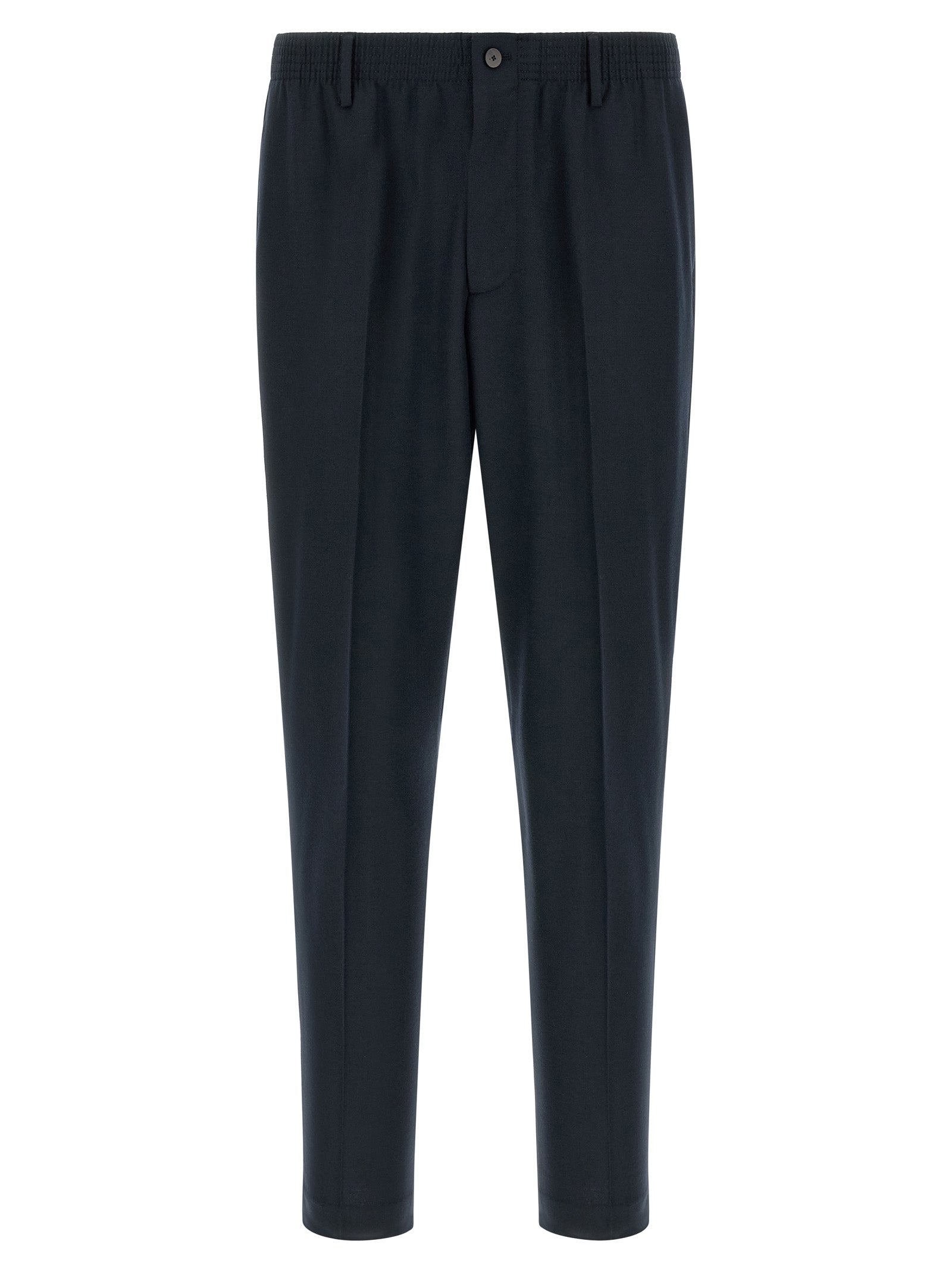 CELLAR DOOR Blaue Cropped Hose aus reiner Schurwolle
