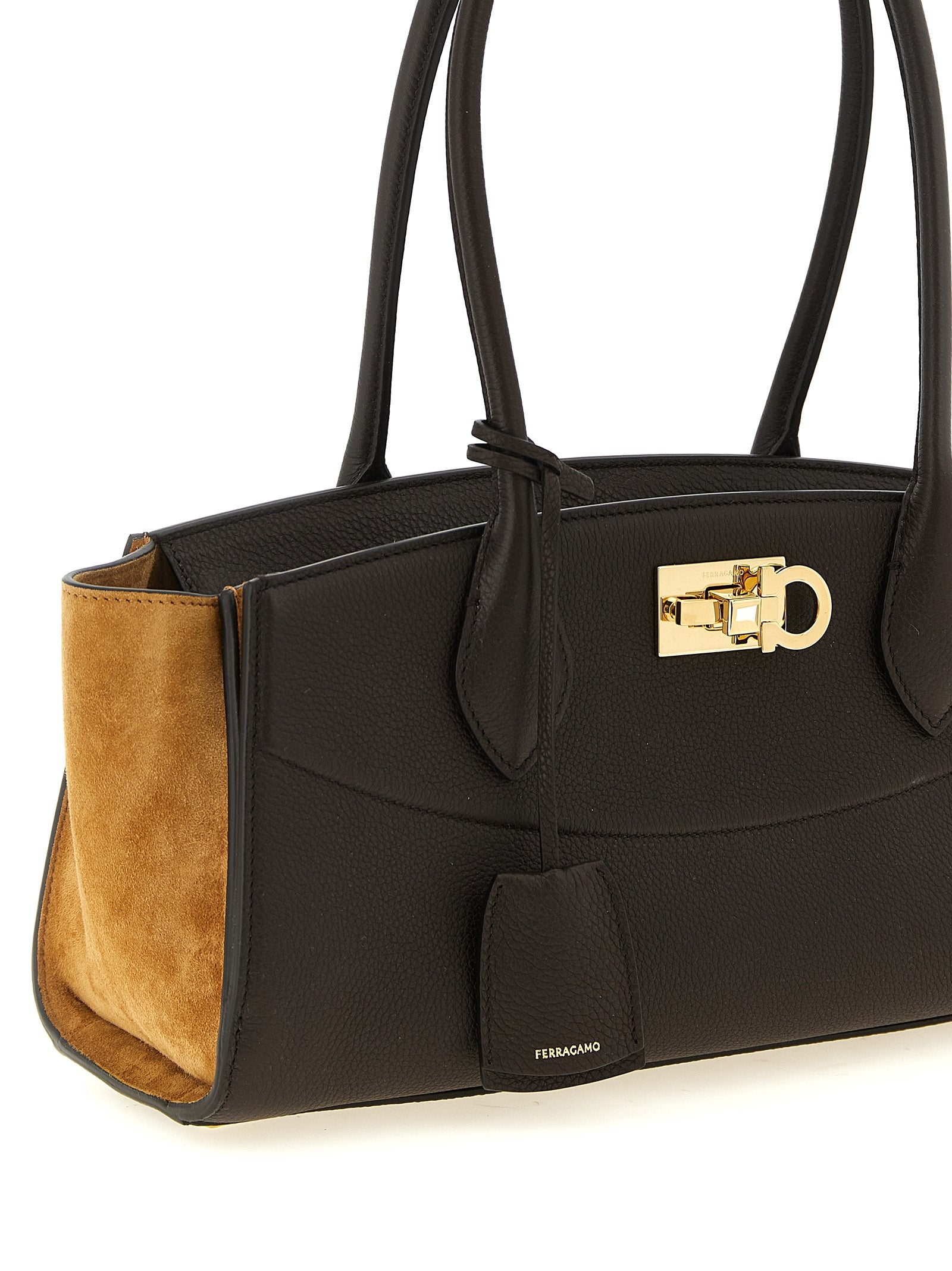 Ferragamo Braunes Kalbsleder Damen Crossbody Tasche
