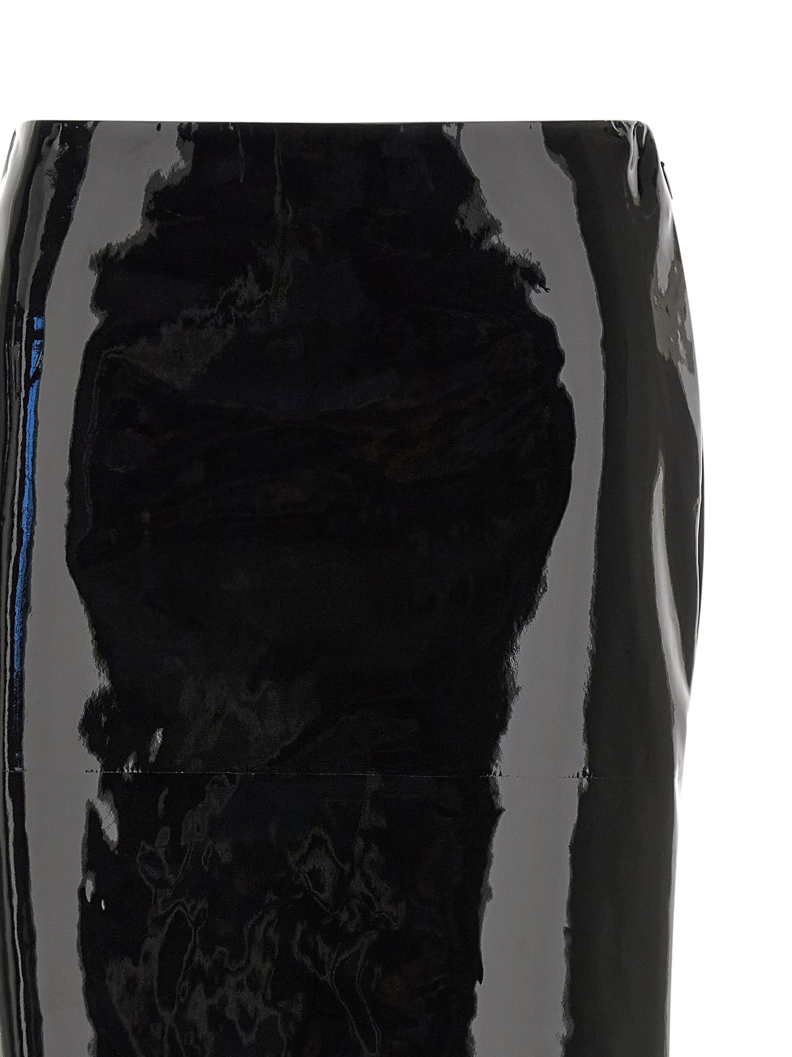 Ferragamo Schwarzer Midi-Rock aus Lammleder