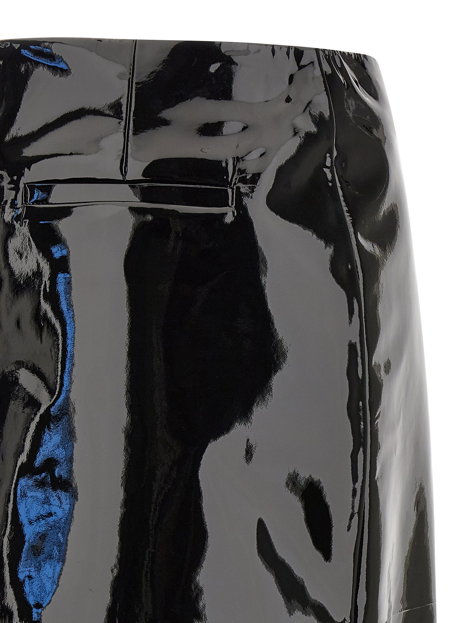 Ferragamo Schwarzer Midi-Rock aus Lammleder