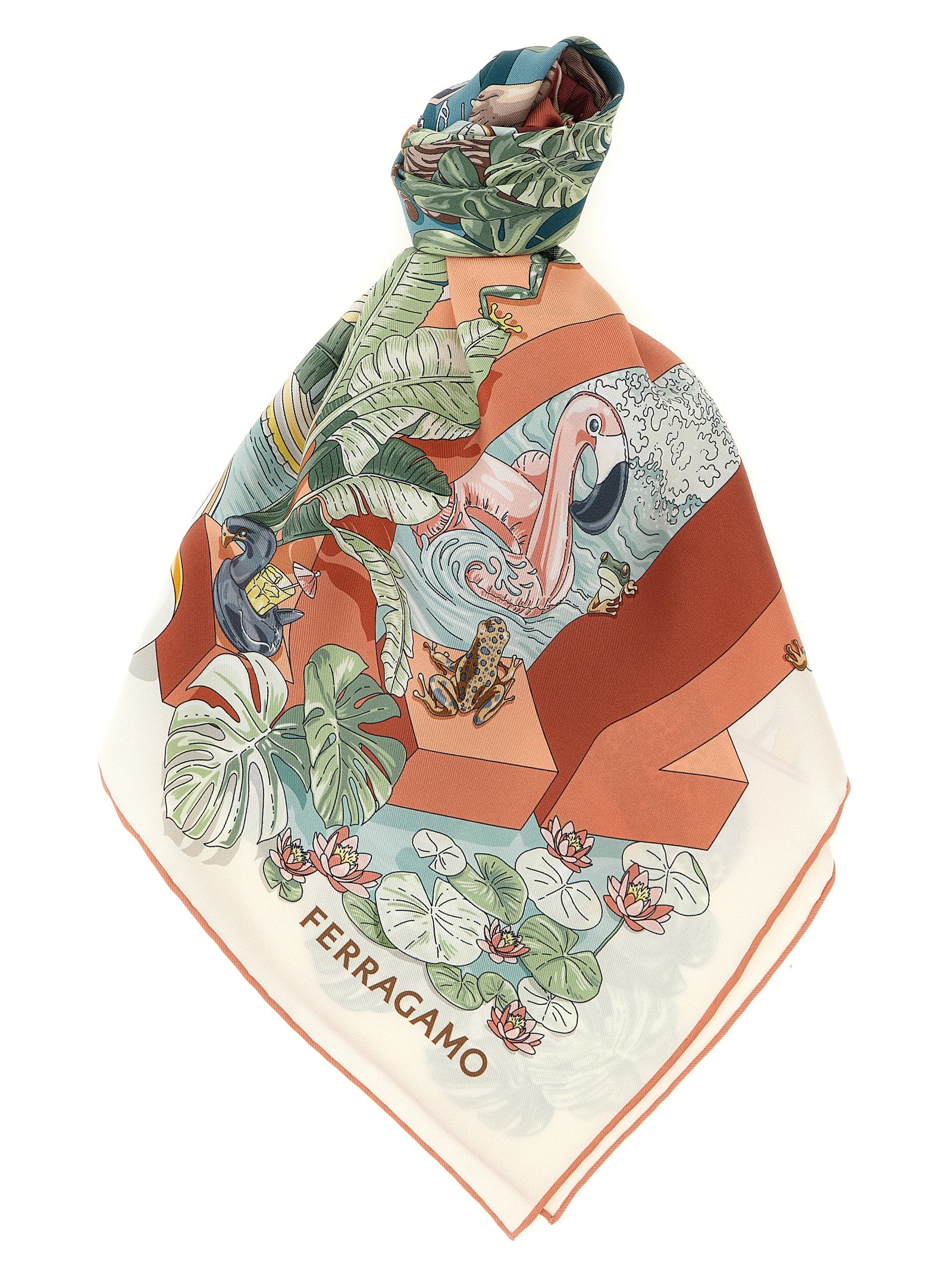 Ferragamo Mehrfarbiger Seidenschal