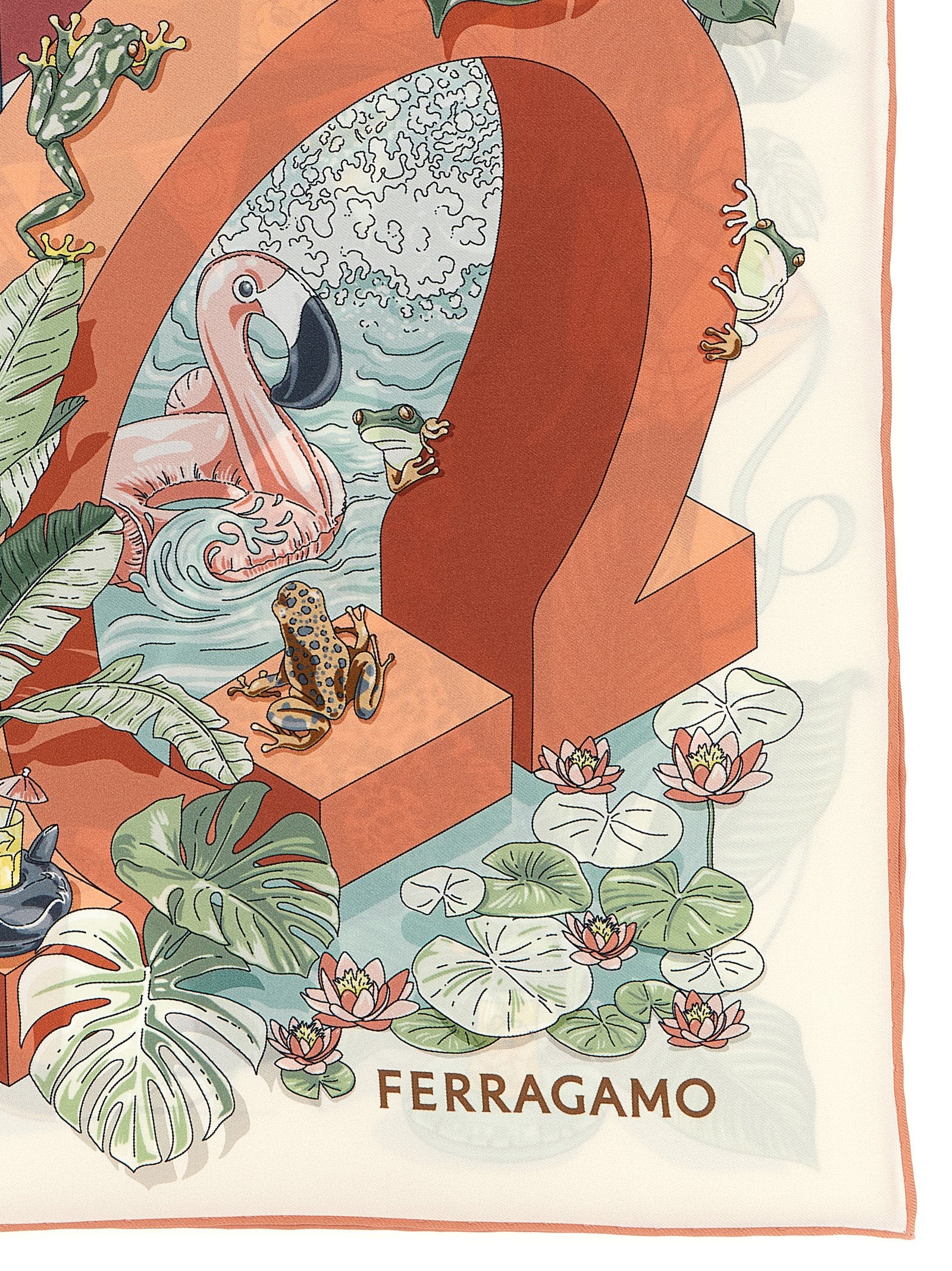 Ferragamo Mehrfarbiger Seidenschal