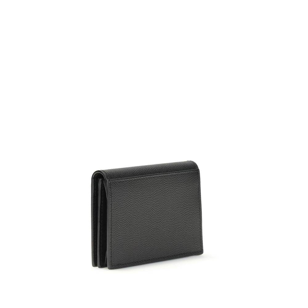 Saint Laurent Schwarzes Kalbsleder Bos Taurus Portemonnaie