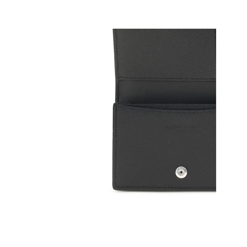 Saint Laurent Schwarzes Kalbsleder Bos Taurus Portemonnaie