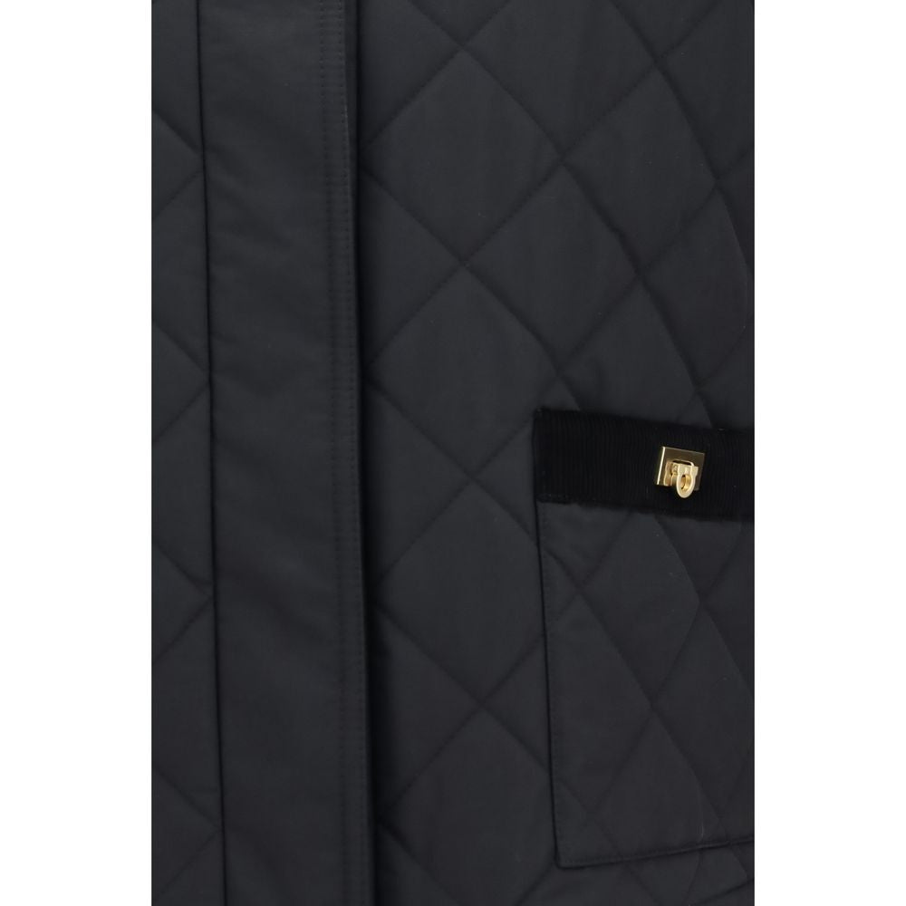 Ferragamo Schwarze Baumwoll-Shell-Jacke