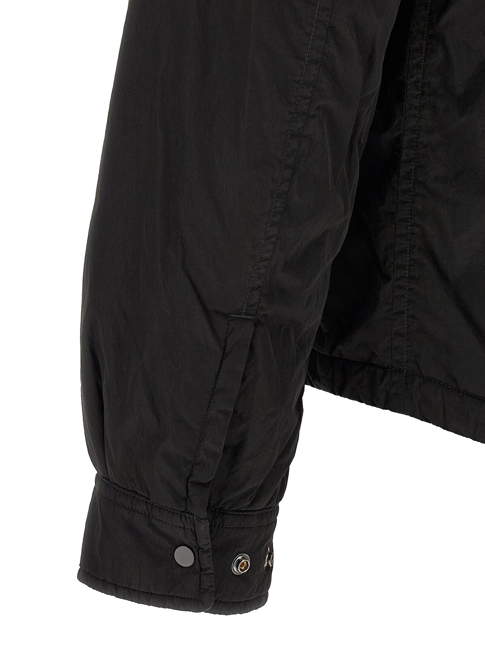 C.P. Company Schwarze Polyamid-Jacke in voller Länge