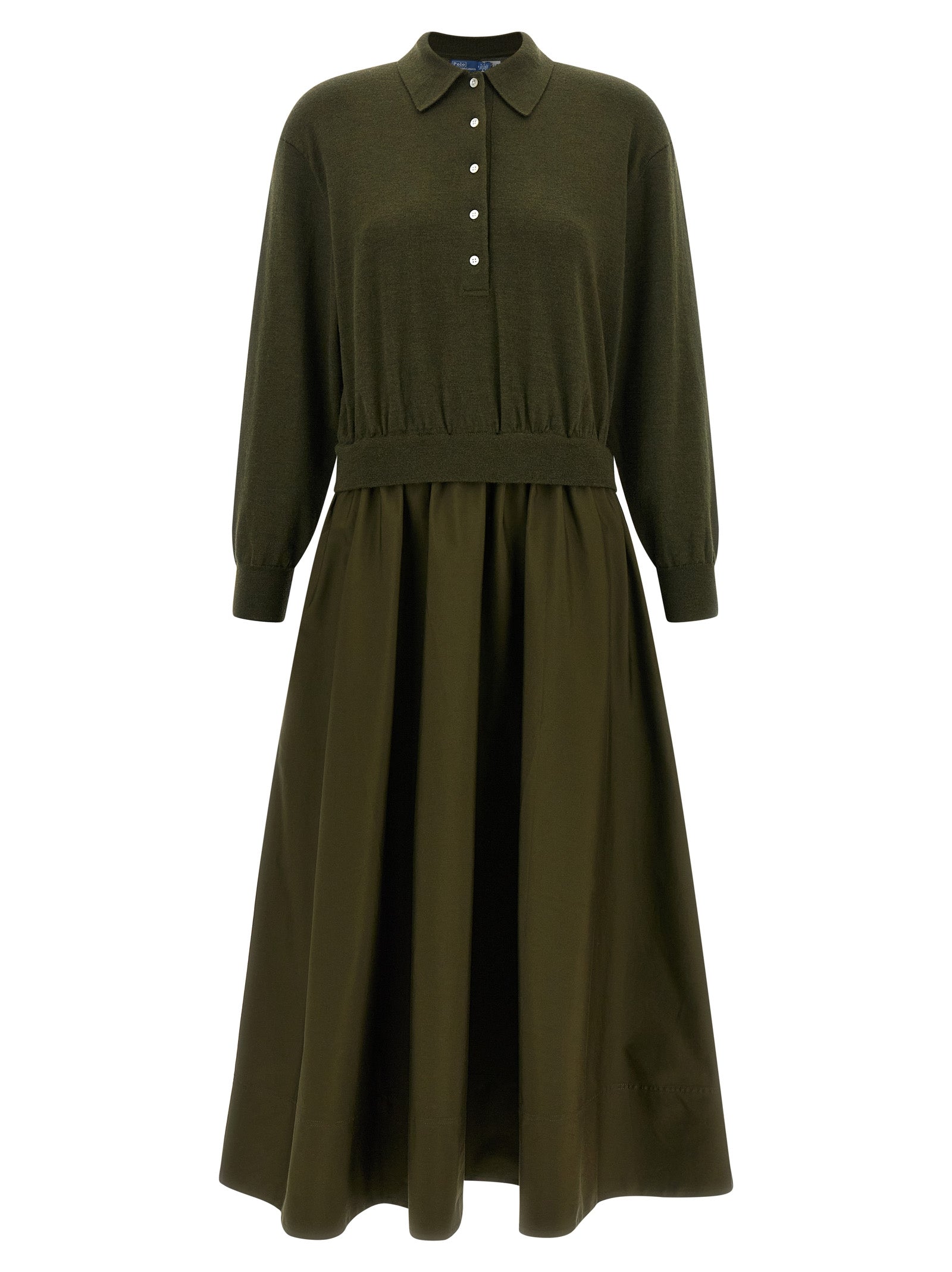 Polo Ralph Lauren Zweifarbige Woll-Maxikleid