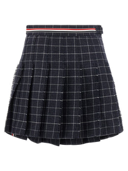 Thom Browne Blaue Woll-Maxirock
