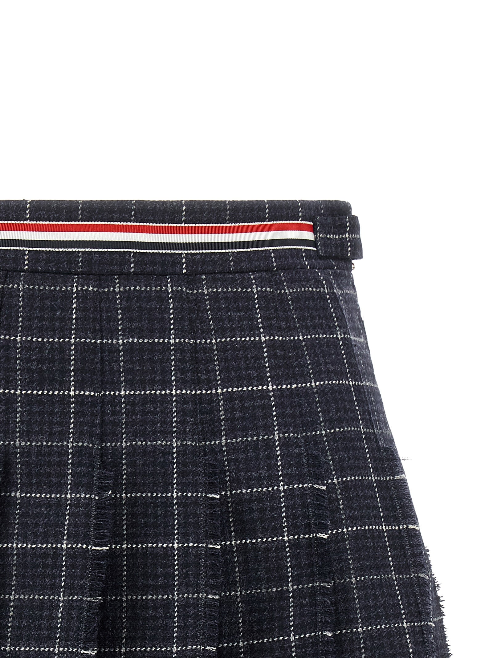Thom Browne Blaue Woll-Maxirock