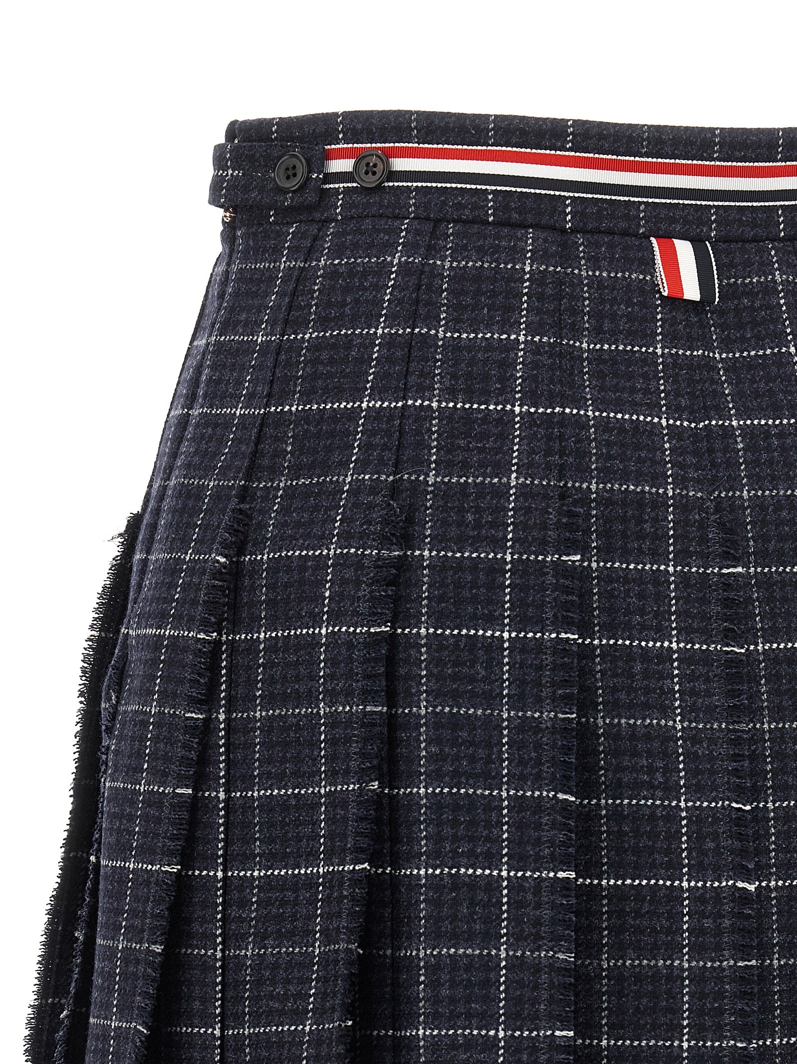 Thom Browne Blaue Woll-Maxirock