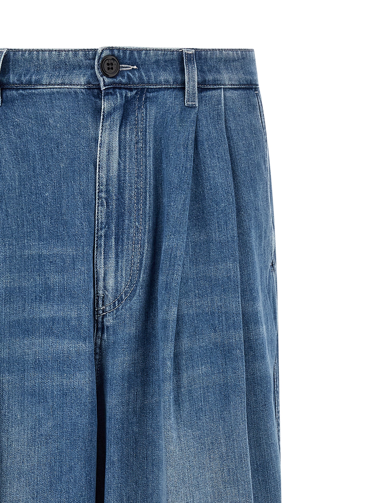 Marni Blaue High-Waist Jeans aus Baumwolle