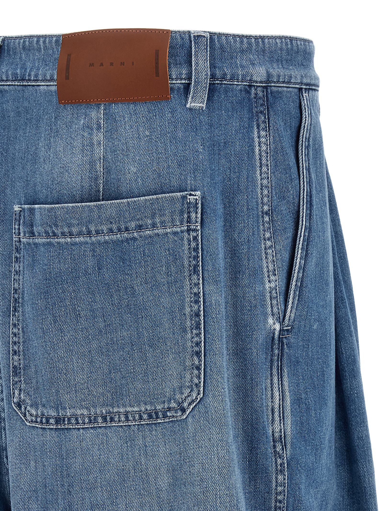Marni Blaue High-Waist Jeans aus Baumwolle