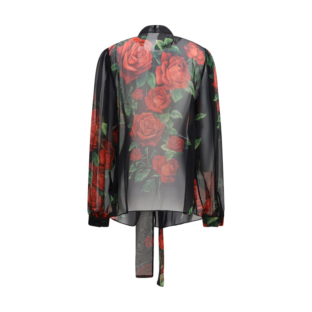 Dolce & Gabbana Schwarze Seidenbluse