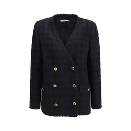 Alessandra Rich Schwarze Baumwoll-Shell-Jacke