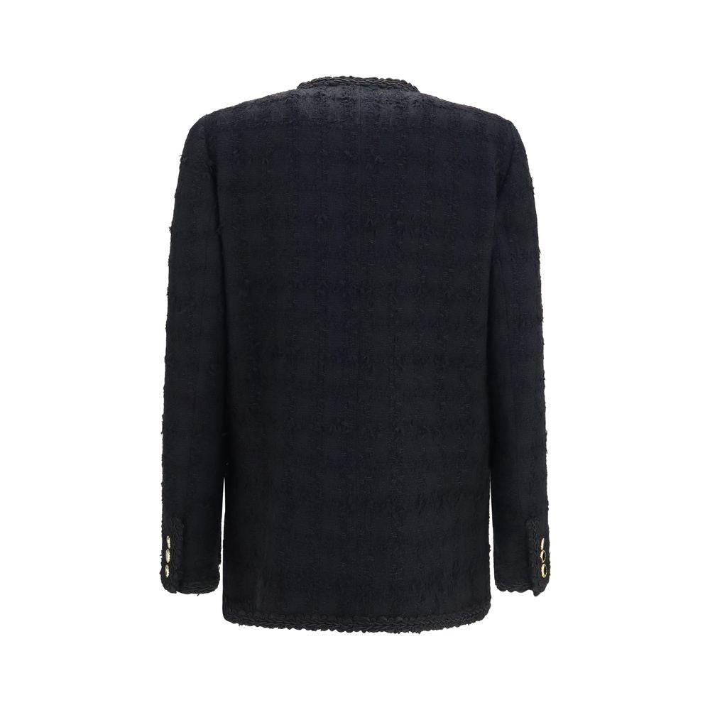 Alessandra Rich Schwarze Baumwoll-Shell-Jacke
