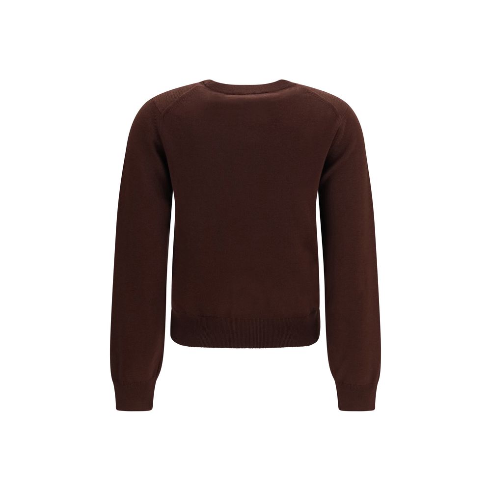 Maison Kitsuné Brauner Wollpullover Oves Aries
