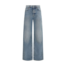 Saint Laurent Blaue High-Waist Jeans aus Baumwolle