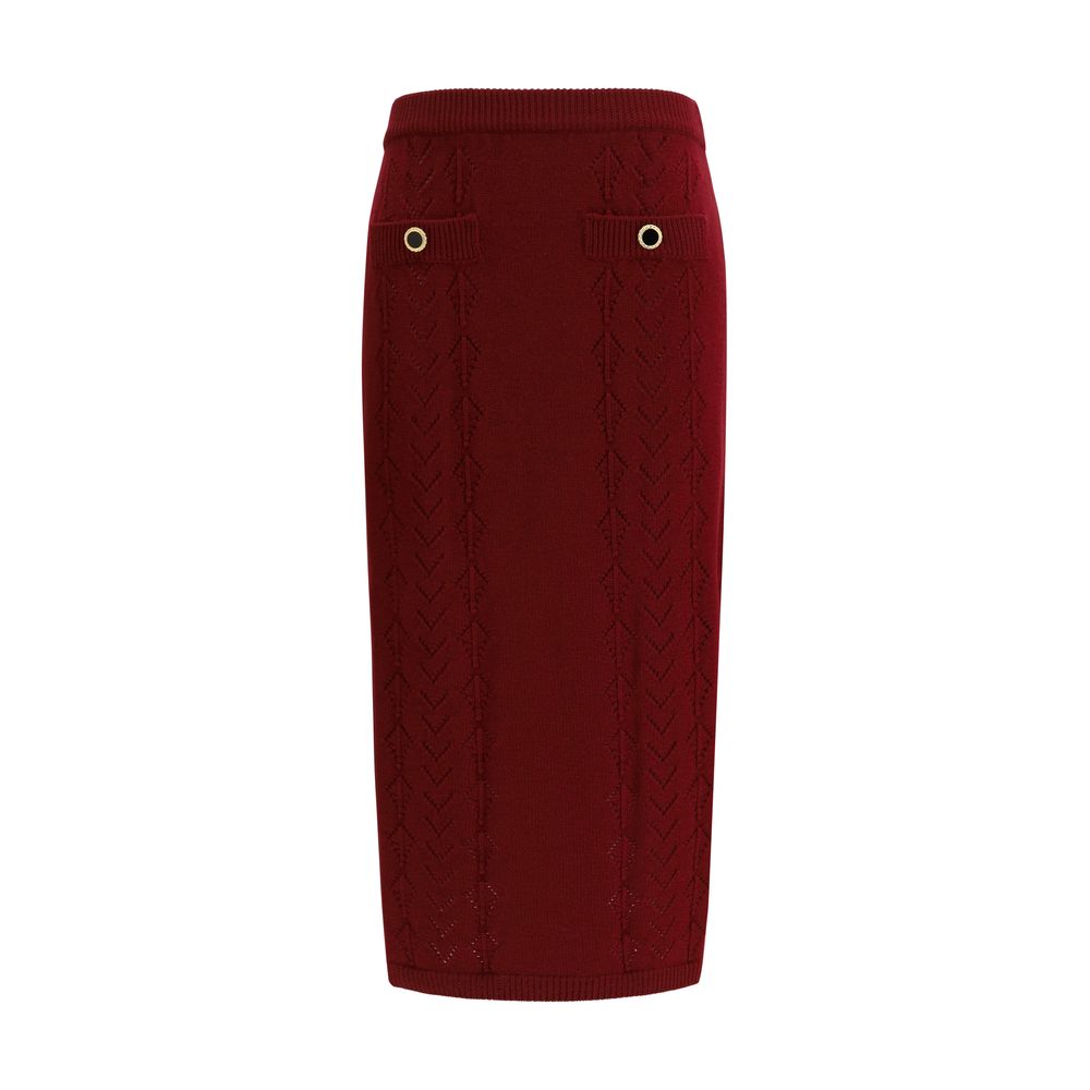 Alessandra Rich Midirock aus Bordeaux-Wolle Oves Aries