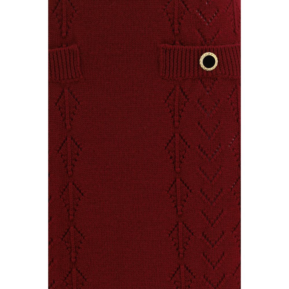 Alessandra Rich Midirock aus Bordeaux-Wolle Oves Aries