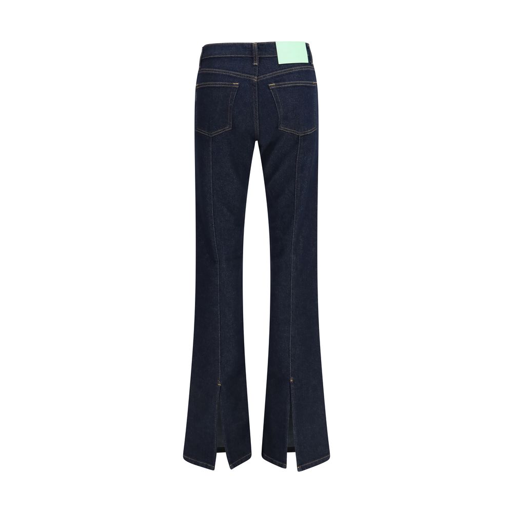 Haikure Blaue Baumwoll-Jeans mit ausgestelltem Bein