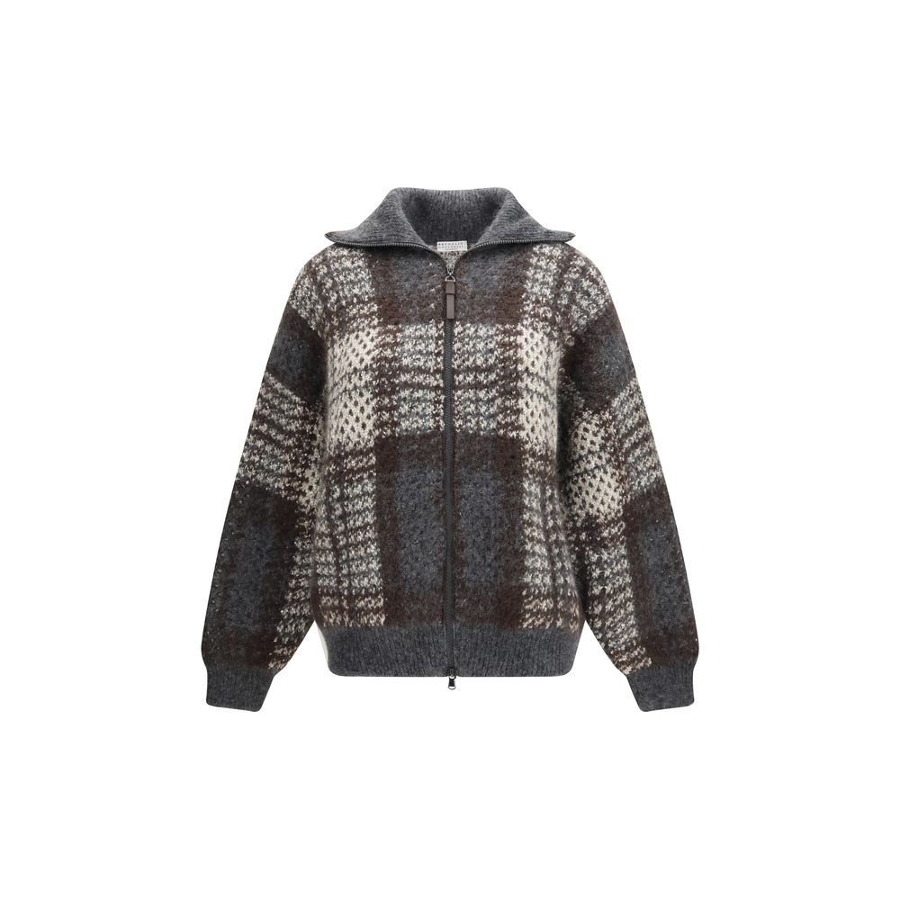 Brunello Cucinelli Grauer Mohair-Cardigan
