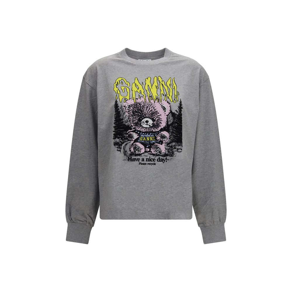 Ganni Grauer Baumwollpullover