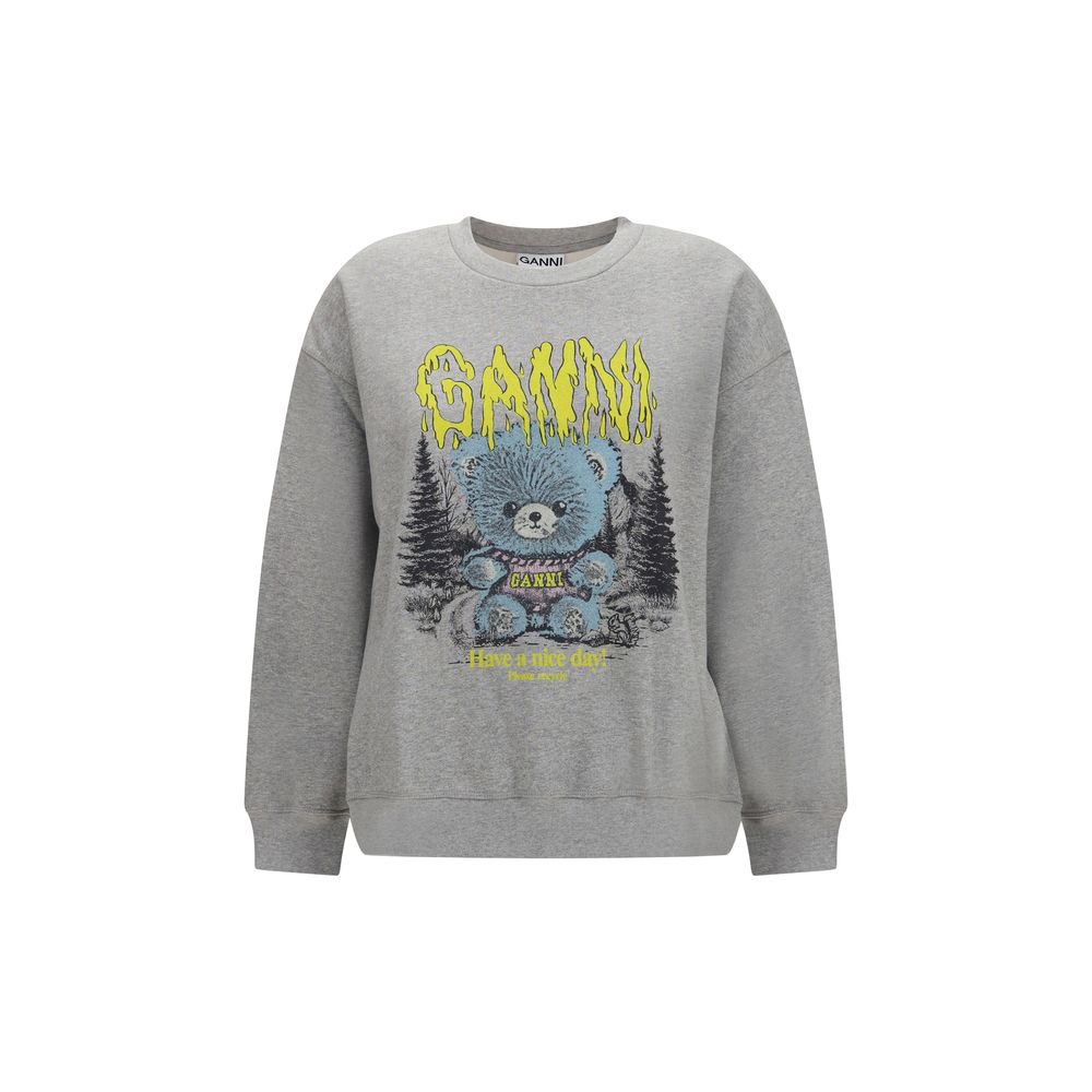 Ganni Grauer Baumwollpullover