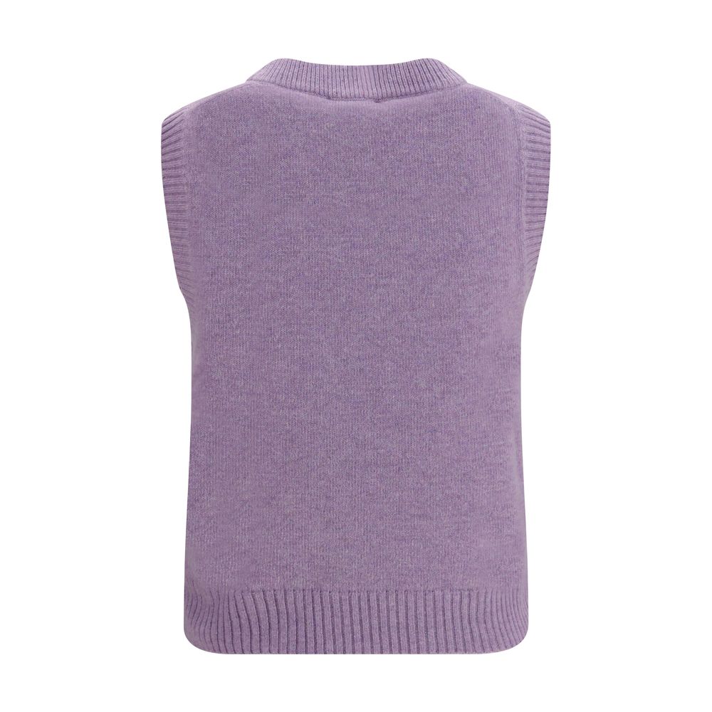 Ganni Grauer Strickpullover aus Alpaka Vicugna Pacos ohne Ärmel