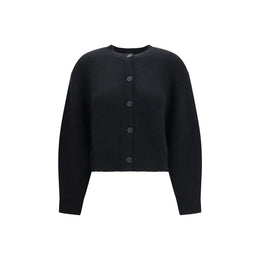 Loulou De Saison Strickjacke aus schwarzer Wolle Oves Aries