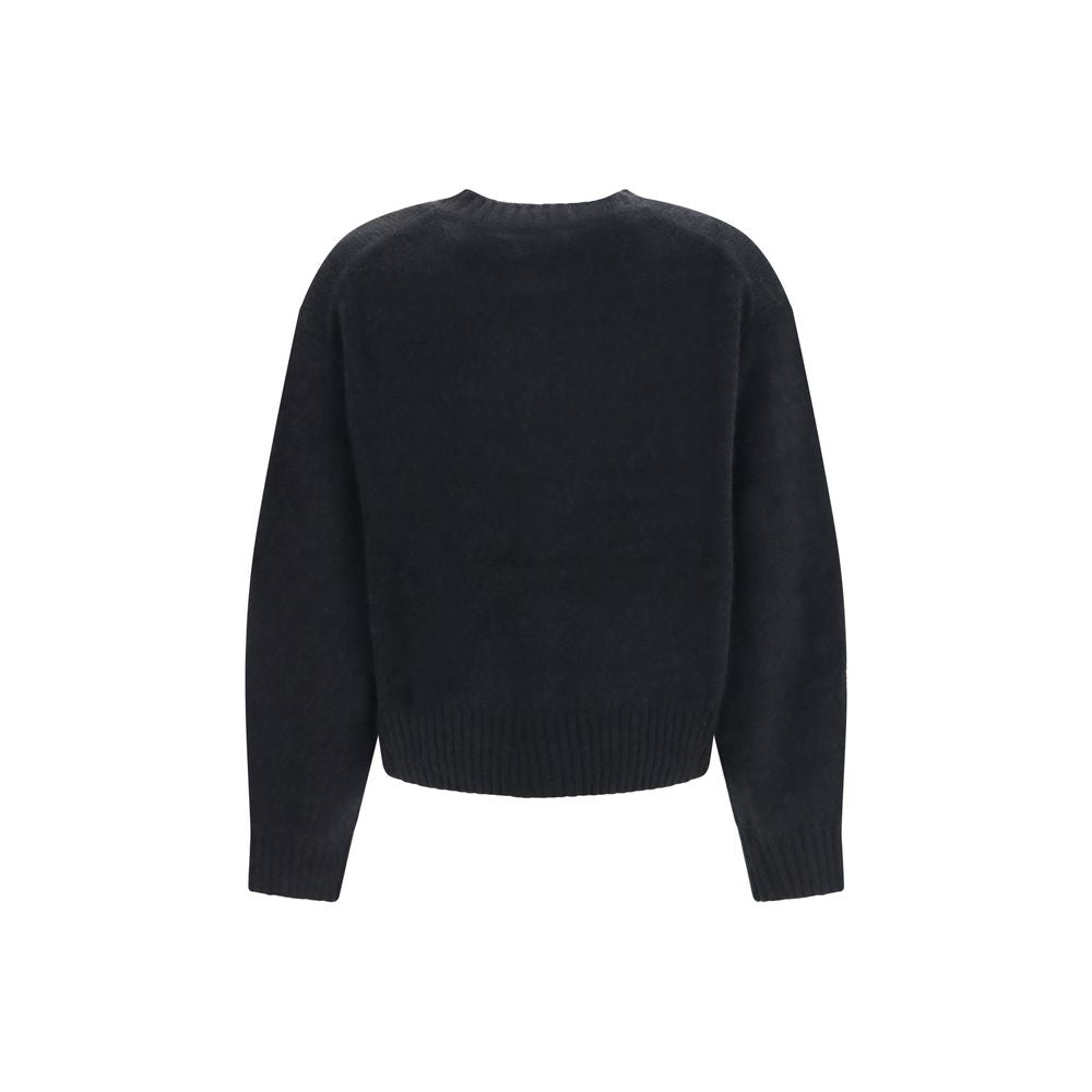 Loulou De Saison Strickjacke aus schwarzer Wolle Oves Aries