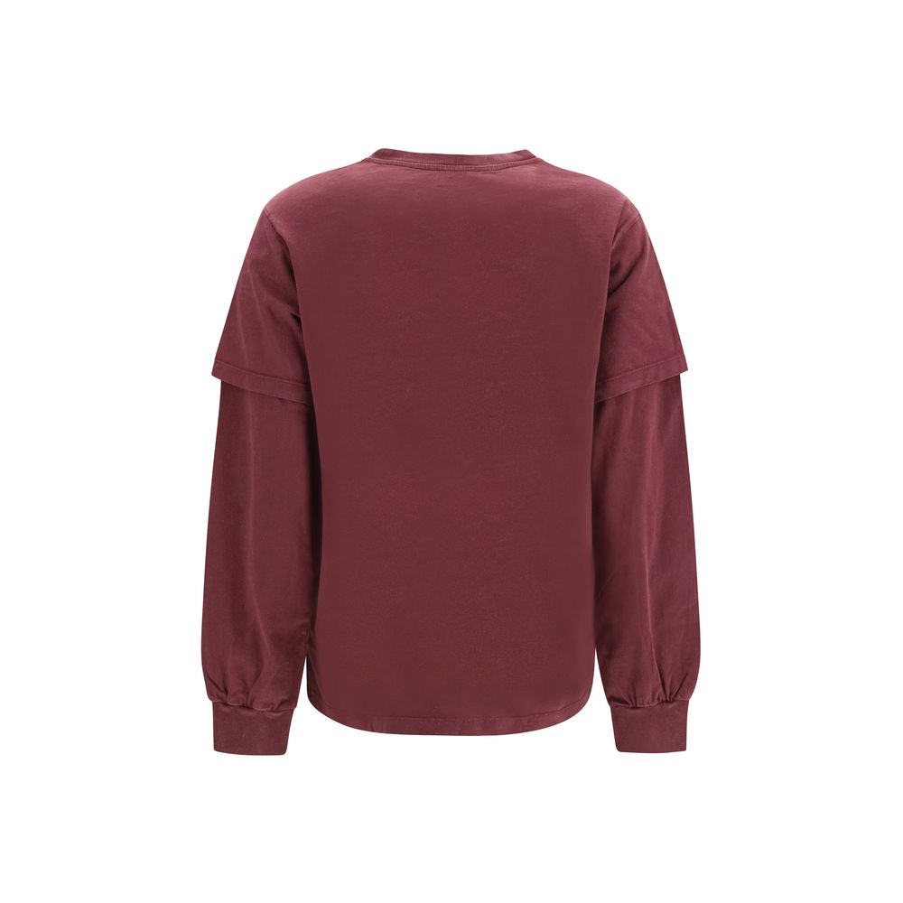 Ganni Sweatshirt aus Baumwolle in Bordeaux
