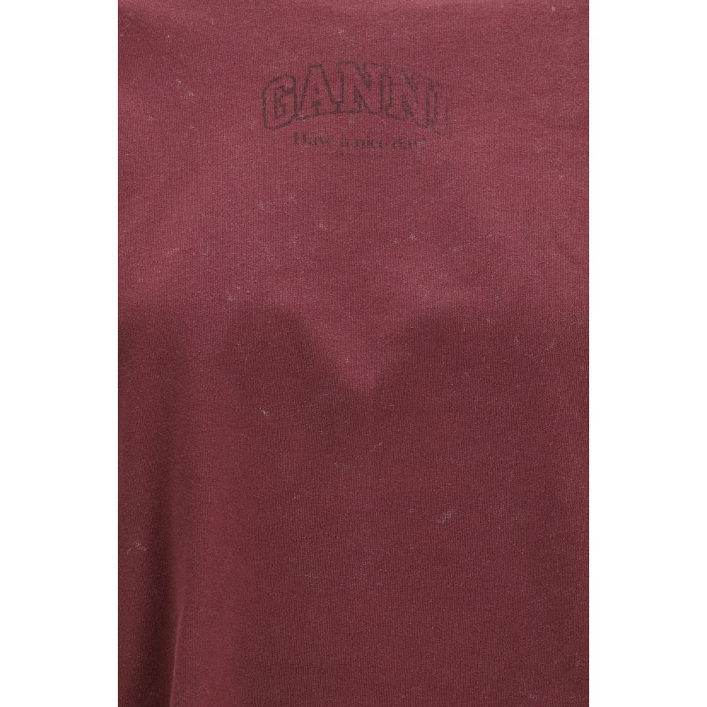 Ganni Sweatshirt aus Baumwolle in Bordeaux