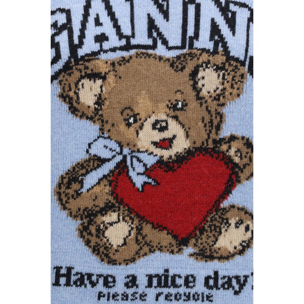 Ganni Blauer Wollpullover Oves Aries