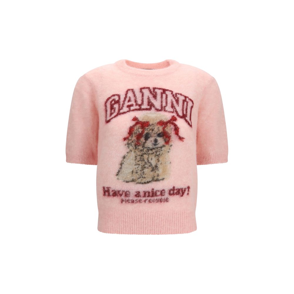 Ganni Mehrfarbiges Alpaka Vicugna Pacos T-Shirt