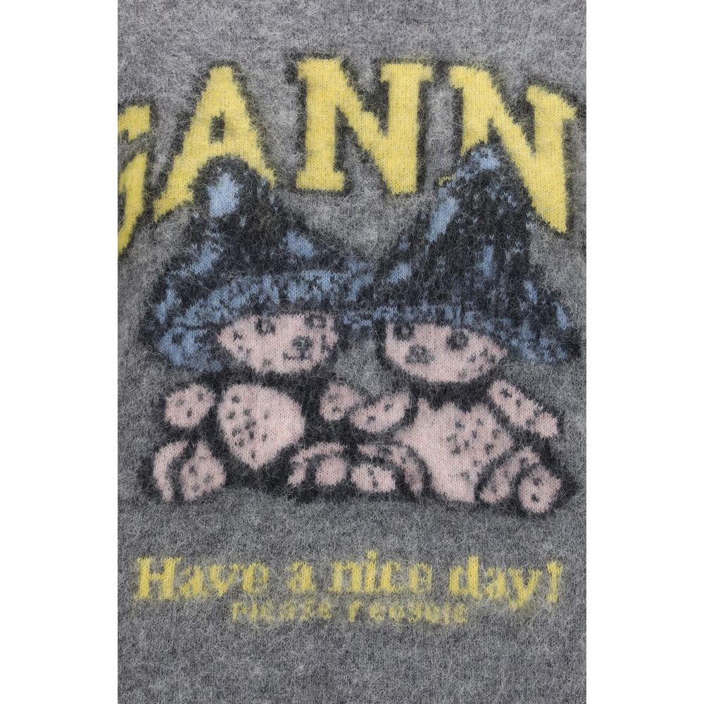 Ganni Graues Alpaka Vicugna Pacos Sweatshirt