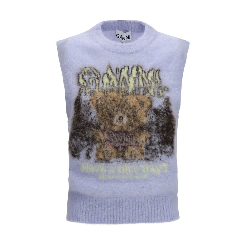 Ganni Blauer Alpaka Vicugna Pacos Sweatshirt