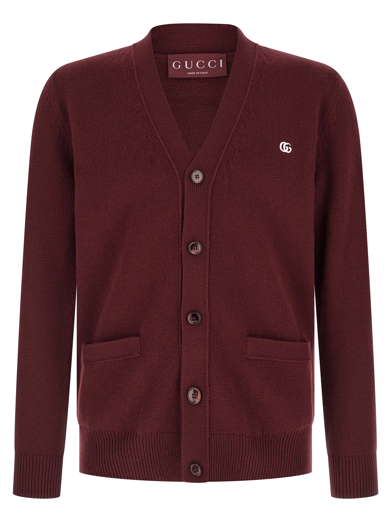 Gucci Kaschmir-Strickjacke in Bordeaux