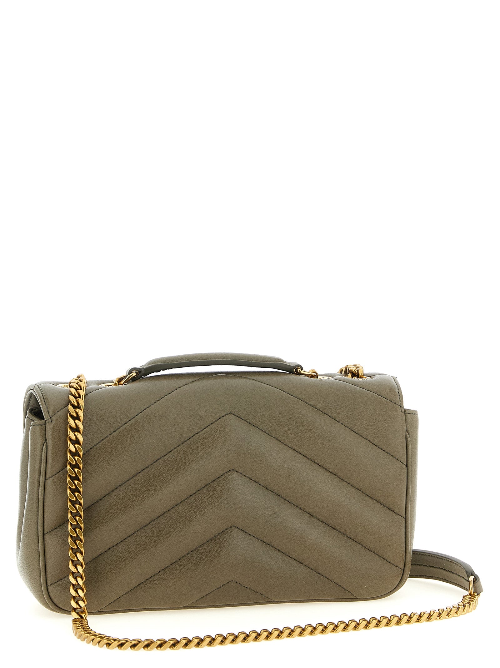 Saint Laurent Schultertasche aus zweifarbigem Lammleder