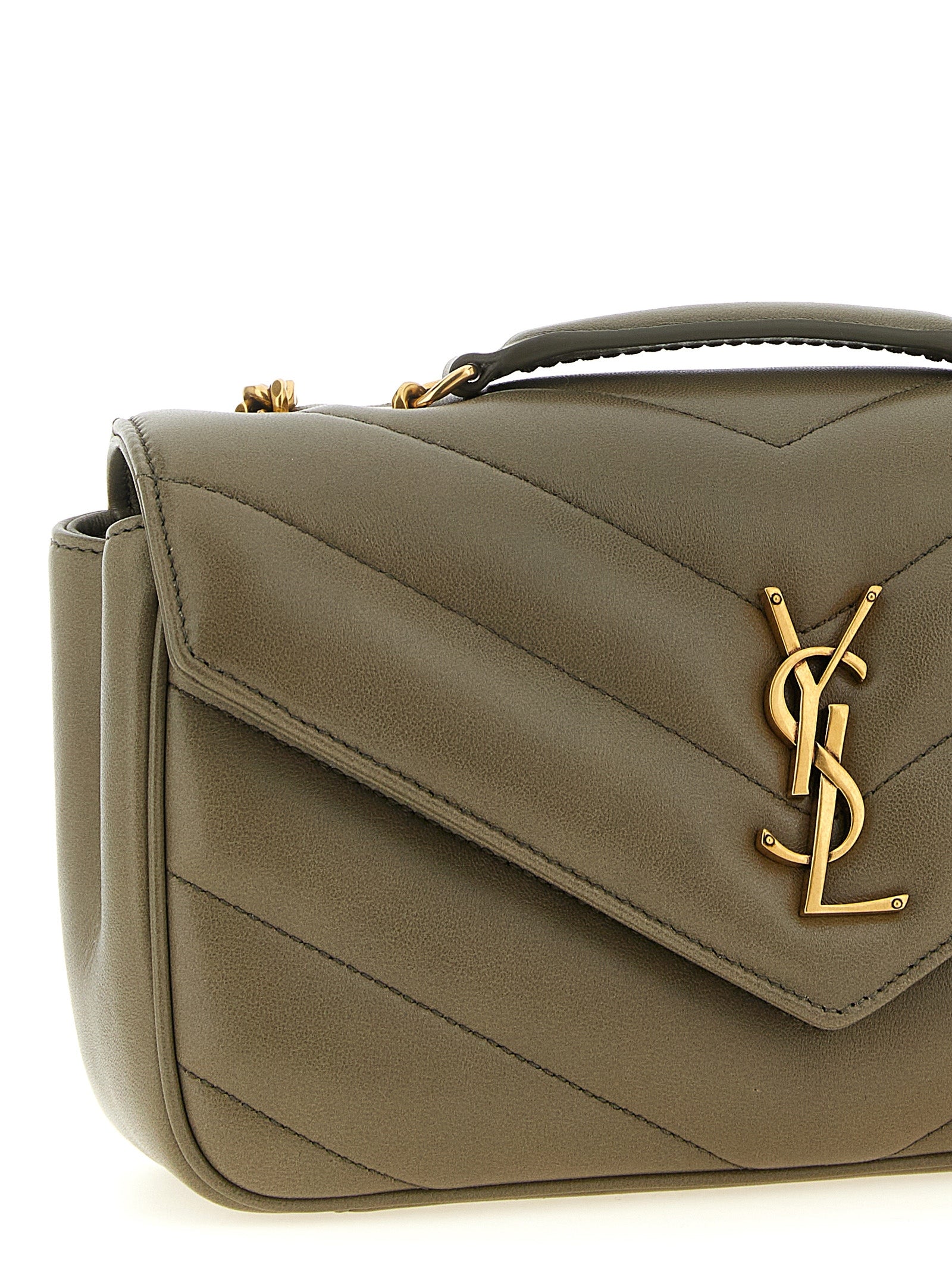 Saint Laurent Schultertasche aus zweifarbigem Lammleder
