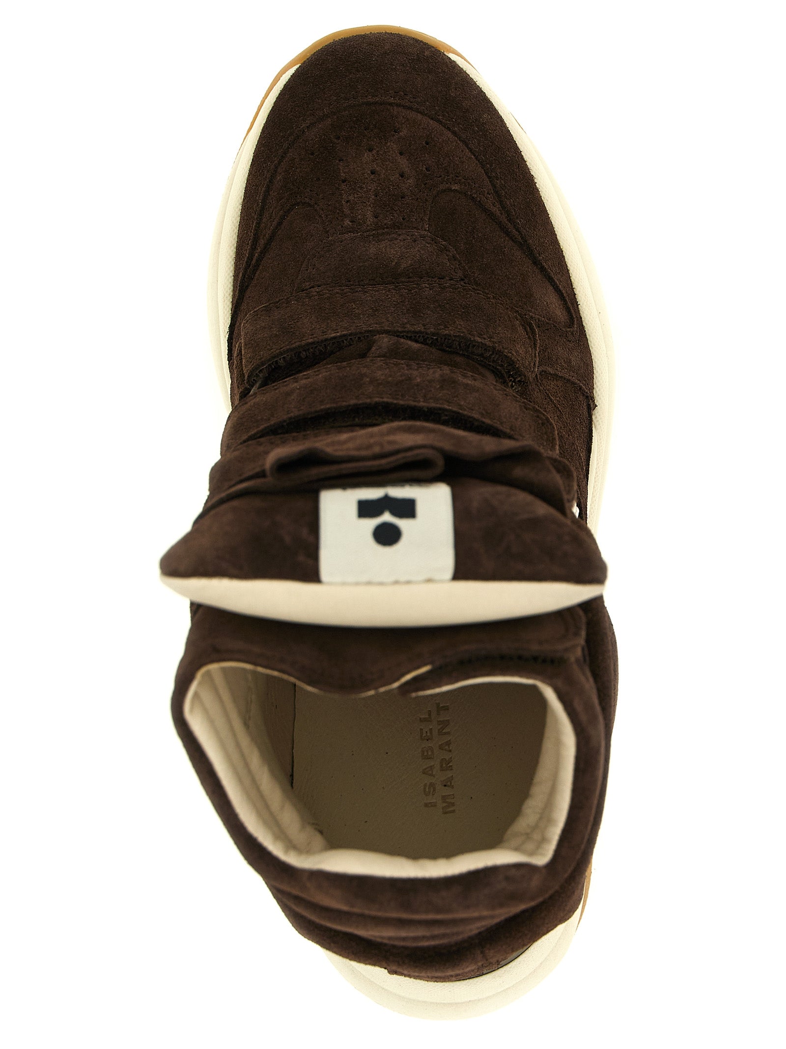 Isabel Marant Braune Kalbsleder-Sneaker im Athletic-Stil