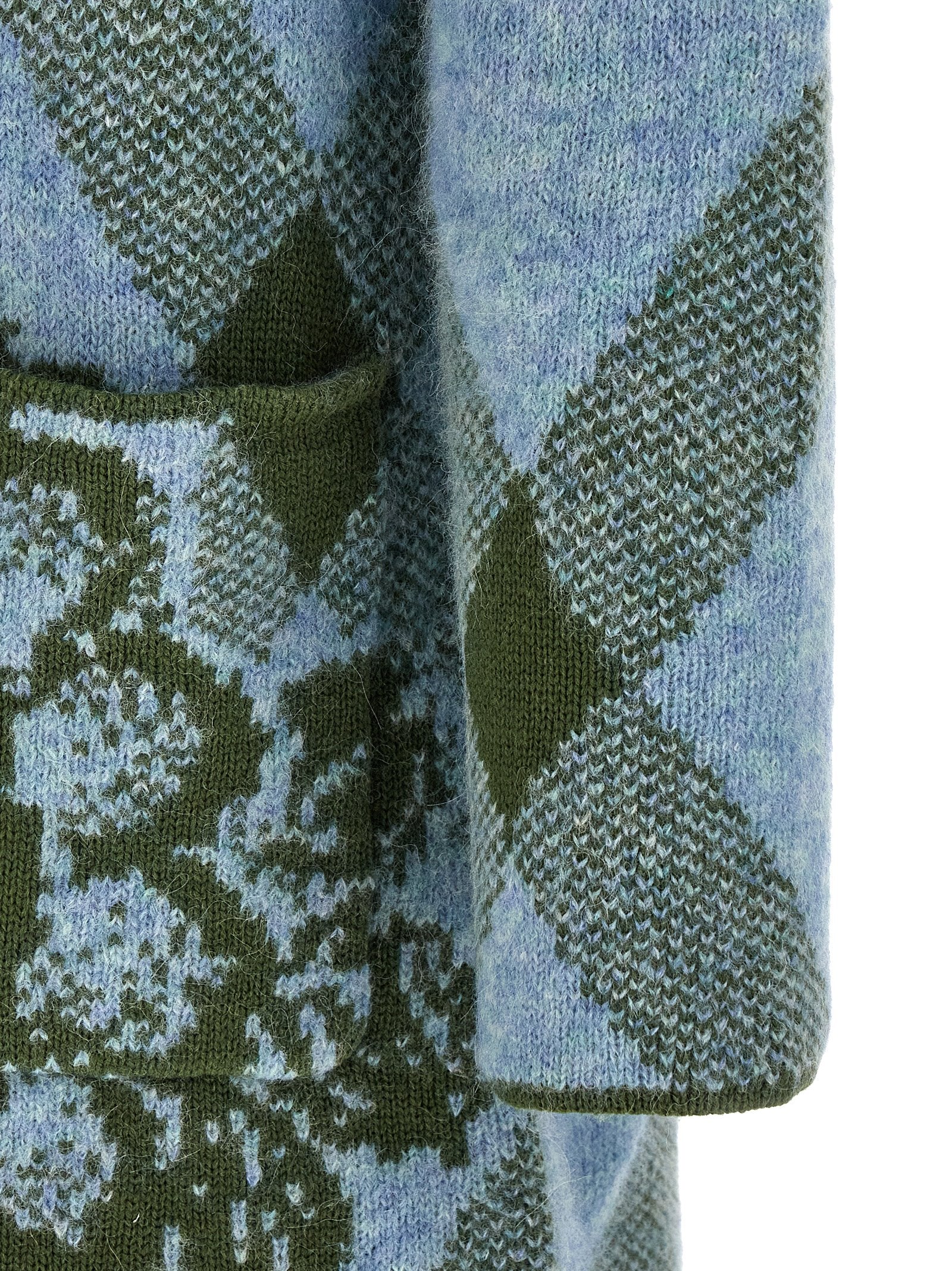 Dries Van Noten Mehrfarbige Wollstrickjacke