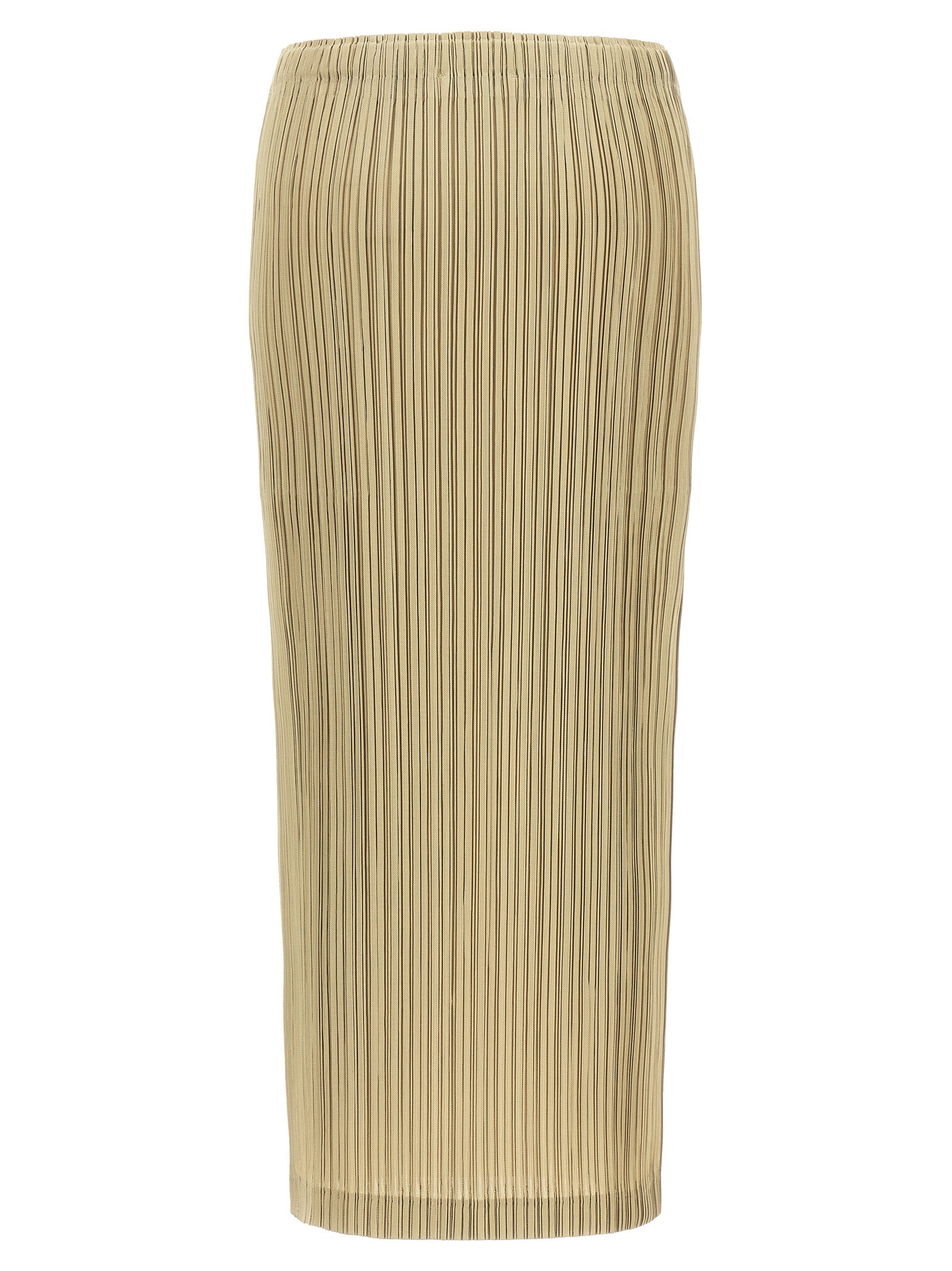 PLEATS PLEASE ISSEY MIYAKE Beiger Midirock aus Polyester