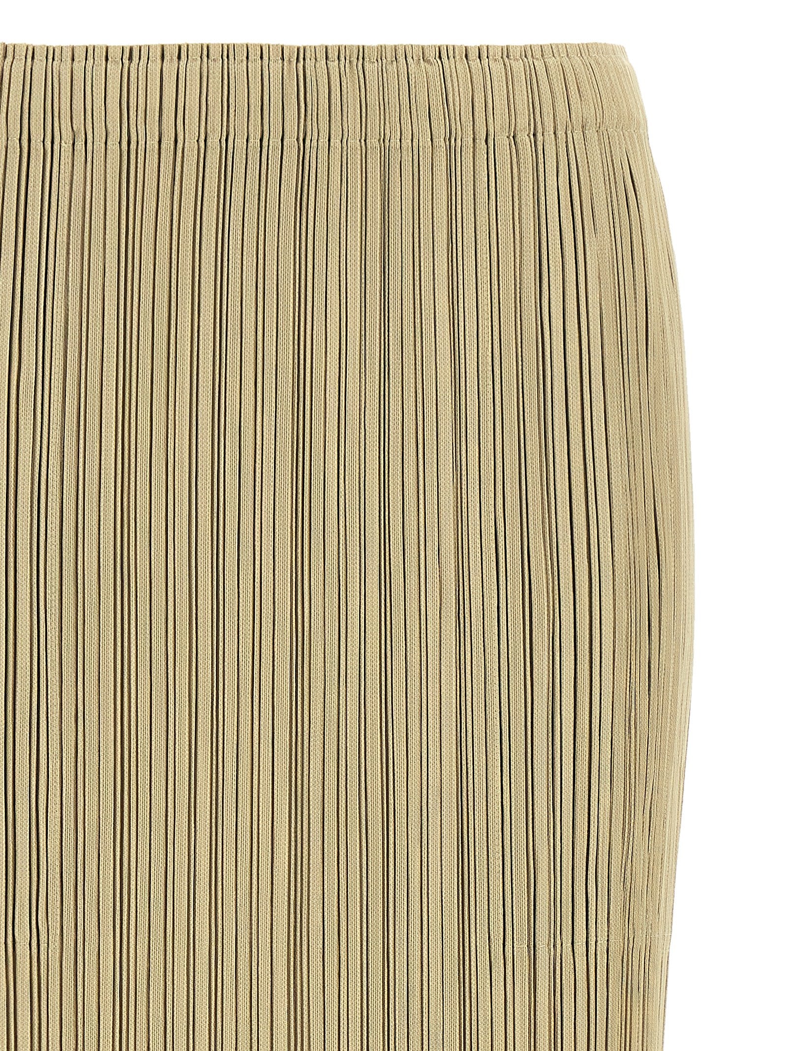 PLEATS PLEASE ISSEY MIYAKE Beiger Midirock aus Polyester
