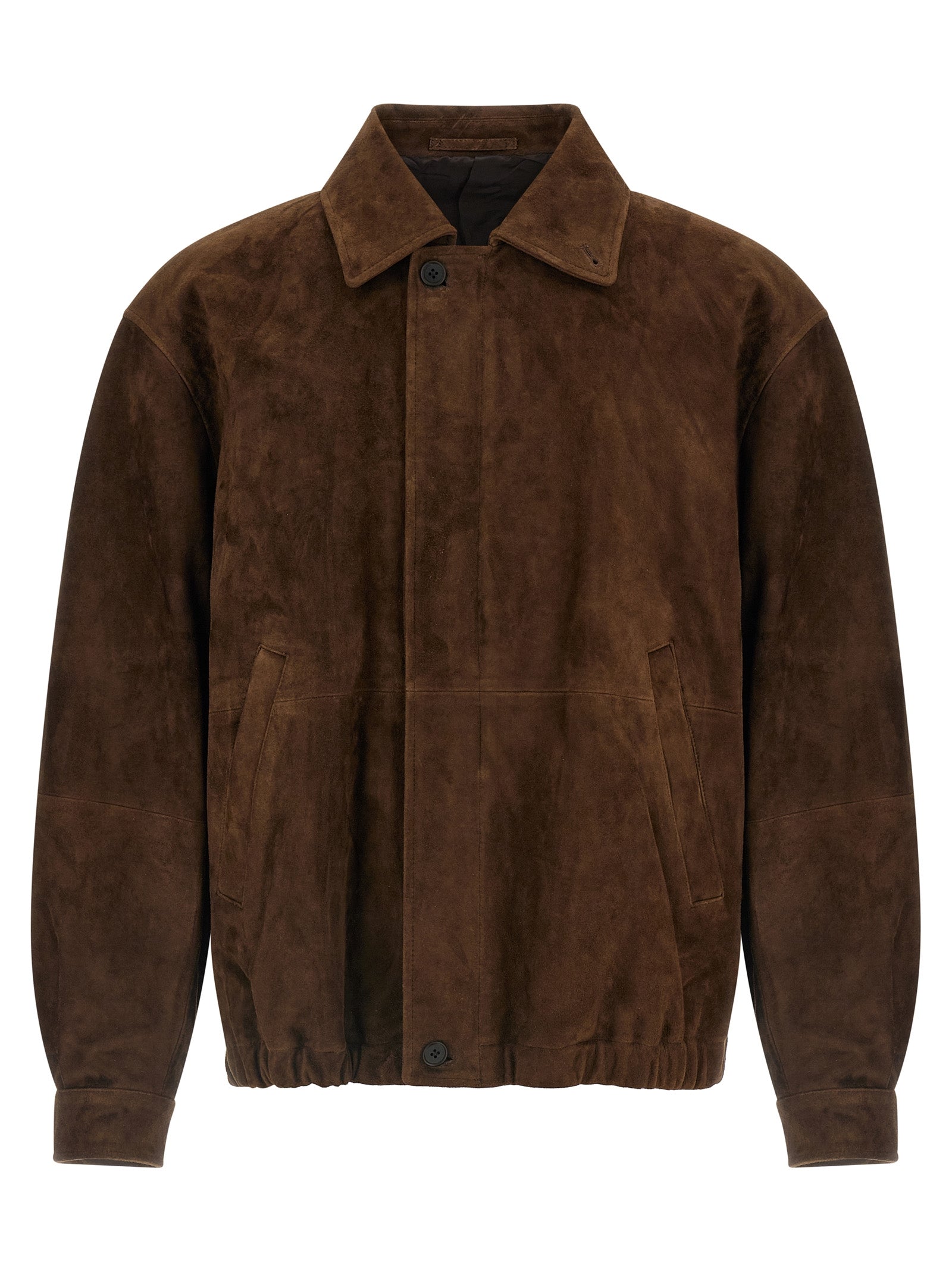 SSSTEIN Braune Ziegenleder-Jacke in voller Länge
