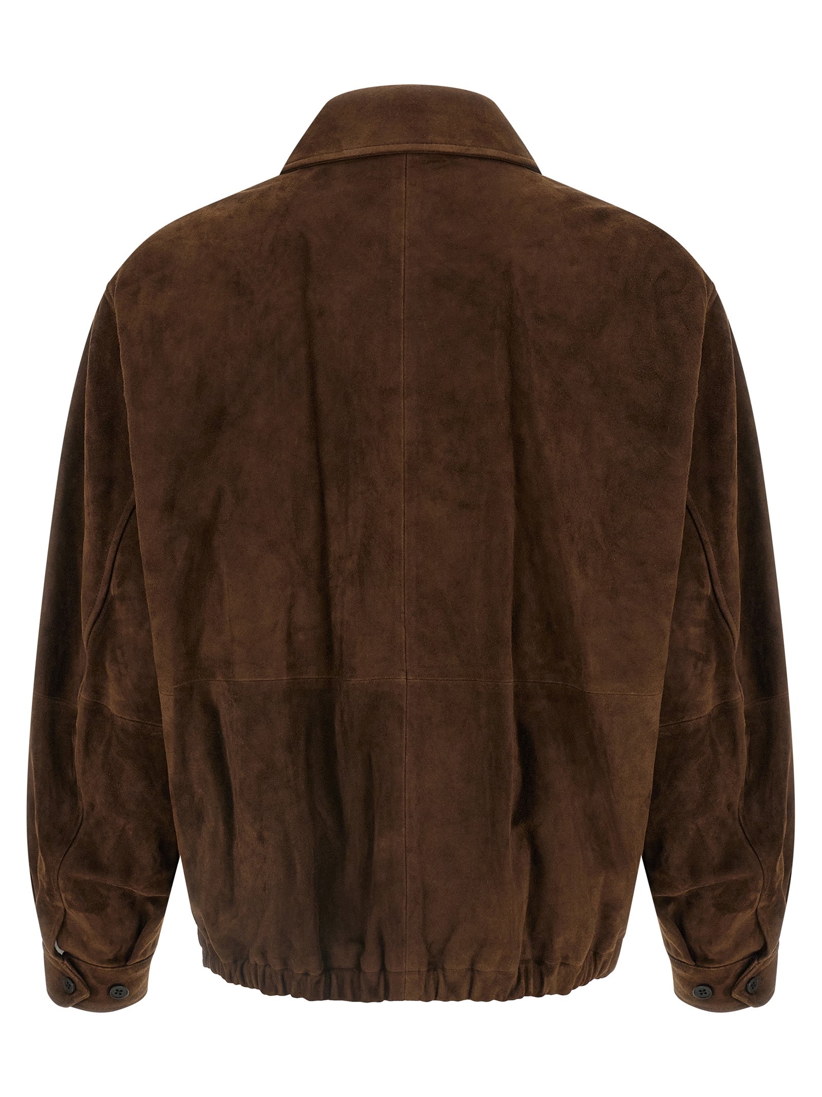SSSTEIN Braune Ziegenleder-Jacke in voller Länge